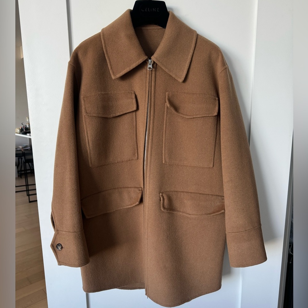 Arket camel wool zip jacket
